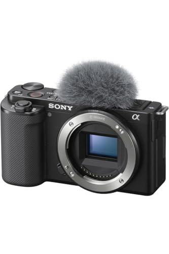 Sony Alpha ZV-E10 | Caméra Vlog à objectif interchangeable sans miroir APS-C (écran pivotant pour le vlogging, vidéo 4K, mise au point automatique des yeux en temps réel) Noir