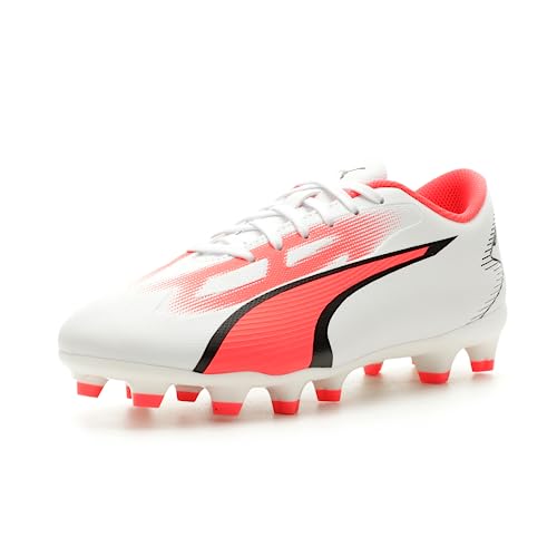 Puma Kids' Ultra Play Firm Ground/Artificial Ground Puma White-Puma Black-Fire…