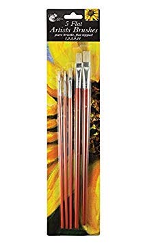 Chiltern Wove Artist Brush Round Head 5pk, Red, One Size