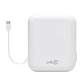 LABC Power Bank 10400mAh Dual-Port USB Charger 2.4A 1.0A FAST Charge Built in 5pin cable, Strict Safty Approval CE FCC RoHS KC, - For iPhone 5s 5c 5 6, iPad Air mini, Galaxy S5 S4, Tab 2, Note 4 3 2, LG G3, Nexus, HTC One M8, MOTO X, PS Vita and More PSP Digital Camera Nook Bluetooth BT speaker (Shiny White)