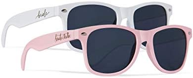 Bride Tribe Bride Sunglasses Gifts Favors Accessories For Bachelorette Parties Weddings And Bridal Showers (Light Pink 10 Piece Set)