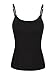 Satinior Women's Cami Camisole Built-In Bra Adjustable Spaghetti Strap Tank Top Padded Cami Tanks (L Size, Black)