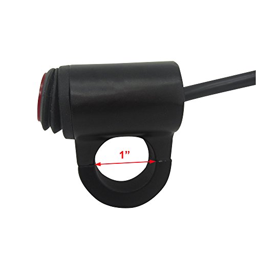 1" Motorcycle Handlebar Double Control Switch Button Headlight Hazard Brake Fog Light ON OFF Switches With Red Indicator Light