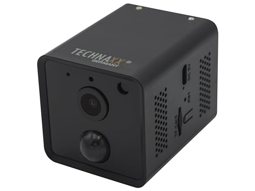Technaxx Mini caméra IP WiFi TX-190 - FullHD - Petite caméra de sécurité intérieure sans Fil avec Application - Détection de Mouvement PIR - Angle de Vue de 100° - Batterie 3200 mAh - Vision Nocturne