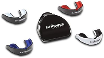 Empower Sports Mouthguard for Youth &amp; Adult Football, MMA, Boxing, and All Contact Sports , Our Mouthpiece Offers the Best Protection with Shock Proof Technology , Vented Case Included (White &amp; Black)