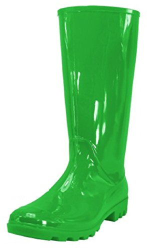 Shoes 18 Womens Classic Rain Boot With Buckle (6 , Green Rain)