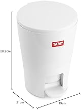 TATAY 5L Bathroom Bin with Pedal Diabolo White Inner Bucket Handle view 5