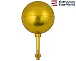 5" Diameter Gold Anodized Aluminum Flagpole Ball Finial for In-Ground Flagpoles