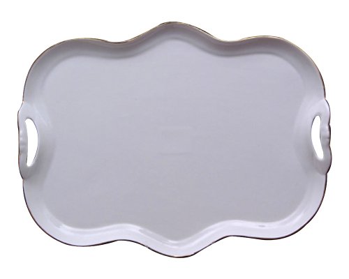 Gracie china gold trimmed porcelain 15-inch tea set tra…