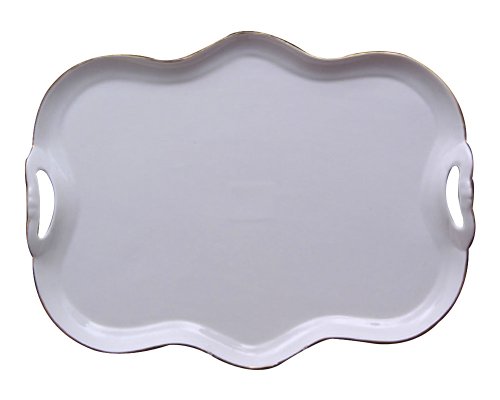 Gracie China Gold Trimmed Porcelain 15-Inch Tea Set Tray