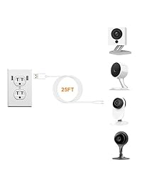 Cable de extensión de alimentación USB de 25 pies para cámara inalámbrica de seguridad en el hogar, Kasa Cam, Wyze Cam, YI Cloud, Nest Cam, Netvue, Furbo Dog, Blink, eLinkSmart, Cloud Cam Oculus Go, etc. (Blanco)