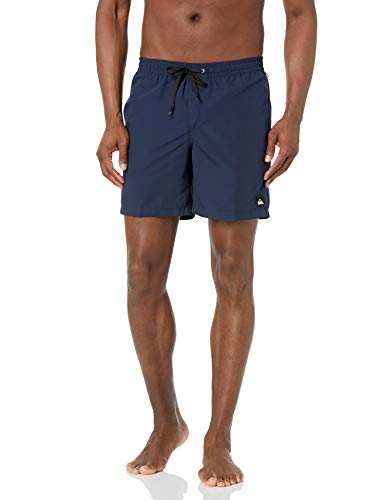 View 1 of Quiksilver mens Solid Elastic Waist Volley Boardshort Swim Trunk Bathing Suit Board Shorts, Navy Blazer, Large US
