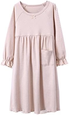 MZLIU Soft Organic Cotton Pajamas Dress For Girls Kids Sleepwear Nightgown(3y-13y)