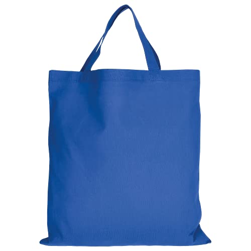 TEXXILLA 5er | 15er | 50er Pack Baumwolltasche - 28 Farben | mit zwei kurzen Henkeln | 38x42cm | Jutebeutel | Einkaufstasche | unbedruckt, Farbe:royal