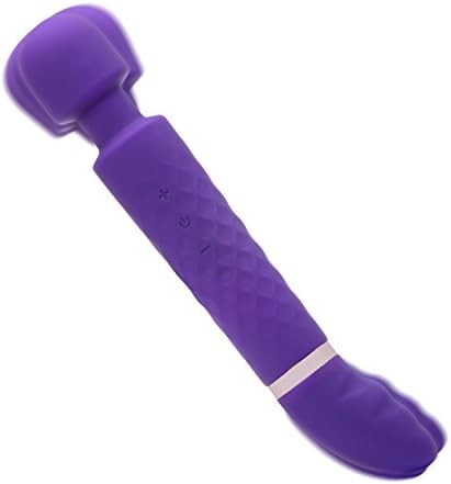 Wand Massager, Cordless Rechargeable Waterproof Mini Multi-Speed Dual Massager for Neck Back Body Head Muscle Recovery - Purple