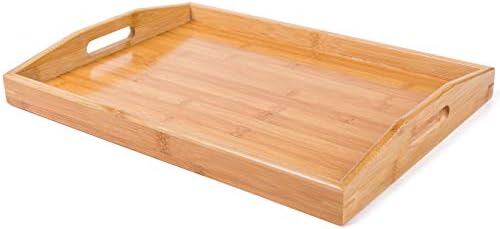 Xena Bamboo Breakfast Tray Food Serving Kitchen Utensil Parties Home Supplies Accessories Eco Friendly 16.93 x 12.20 x .39 Inches