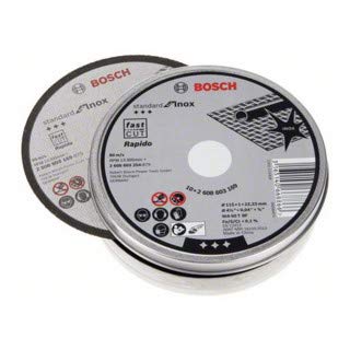 Bosch 2608603254 Standard For Inox Rapido Straight Cutting Discs 115 X 22 X 1Mm