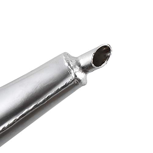UAUS High Performance 40mm Chrome Bigger Half Moon Banana Silencer Muffler Exhaust Pipe For 49cc 60cc 66cc 80cc 2-Stroke Engine Motor Motorized Motorised Bicycle Bike Upgrade Silver