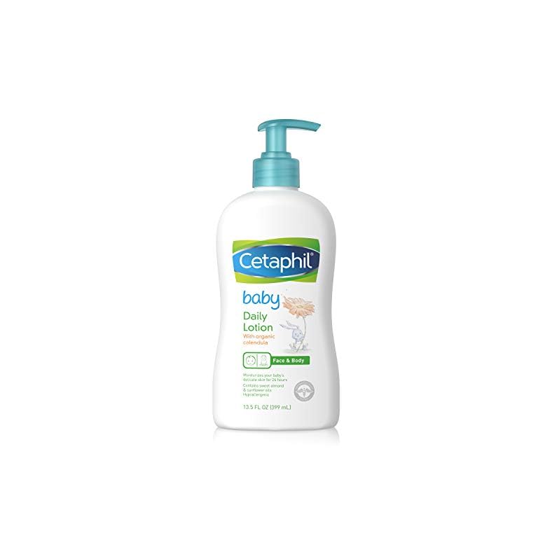 Cetaphil Baby Daily Lotion with Organic Calendula,Vitamin E, Sweet Almond & Sunflower Oils,13.5 Fl. Oz