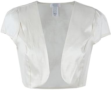 Ola Mari Silky Satin Solid Cap Sleeve Shrug Bolero