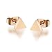 14K Rose Gold Plated Stainless Steel Stud Earrings, A Pair Triangle Tiny 5mm Stud Earrings Ge312