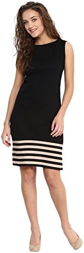 Miss Chase Women's Round Neck Sleeveless Casual Bodycon Dress