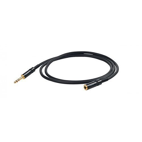 PROEL CHLP190LU5 Professional Extension Cable (Yongsheng 6.3 mm Stereo Jack Plug to Yongsheng 6.3 mm Stereo Jack Socket, Gold-Plated Contacts, 5 m) Black