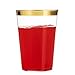 Munfix 100 Gold Plastic Cups 8 Oz Clear Plastic Cups Tumblers Gold Rimmed Cups Fancy Disposable Wedding Cups Elegant Party Cups with Gold Rim