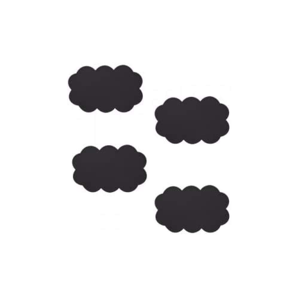 MSV Non-Slip Clouds Mats, Black, Set of 4