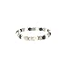Women's Pearl Bracelet - Easy-on Stretch Single Strand Bracelet with Stainless Steel spacer beads (White, Black, Grey)