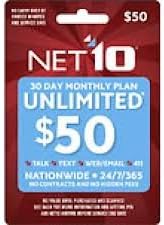 Wireless Refill Minutes Net10 Cellular Prepaid Airtime Top up $50