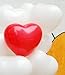 12 Inch White & Red Heart Shape Balloons Helium Balloons 50 Pcs/lot