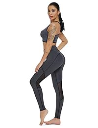 PhiFA Mallas de cintura alta para dama, pantalones de entrenamiento elásticos (4 colores)