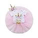 3PCS Unicorn Outfit Newborn Baby Girls 1st Birthday Romper + Tutu Skirt Dress + Headband Clothing Set Pink