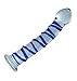 Don Wand Glass Pleasure Wand, Swirl Mushroon Tip Rocket, Blue