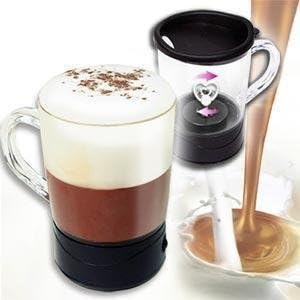 Unique Gadget Self Stirring Magic Mug Transparent Glass Coffee Mixing Cup Automatically