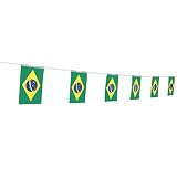 LoveVC 100 Feet Small Mini Brazil Brazilian Flags Banner String,Decorations Supplies for Brazilian Theme Party Celebration Events