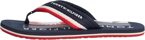 Sandalias de playa Hifiger FM0FM05903 con estampado de parches para hombre, azul, 9