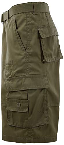 ChoiceApparel Mens Cargo Shorts with Belt (Many Pockets) (32, 505-Dark Khaki)