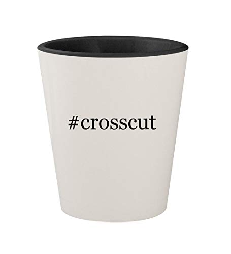 #crosscut - Ceramic Hashtag White Outer & Black Inner 1.5oz Shot Glass