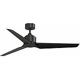 Fanimation TriAire Custom - 3 Blade Ceiling Fan - 12.42 Inches Tall and 56 Inches Wide - Dark Bronze Finish - Black Blade Col