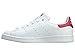 adidas Originals Girls' Stan Smith J Shoe, White/White/Bold Pink, 3.5 M US Big Kid
