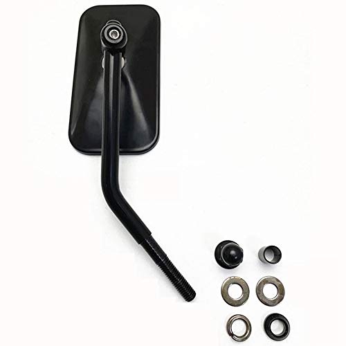 E-Bro Classic Black Motorcycle Mirrors 8mm/10mm Thread Rear View Mirror For Harley XL 883 1200 Iron 883 Road King (Rectangle) - Thumbnail 2