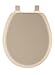 MAYFAIR 41EC 078 Cameron Toilet Seat will Never Loosen and Easily Remove, ROUND, Durable Enameled Wood, Beige