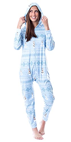 Disney Womens' Frozen Olaf Sweater Sleep Pajama Jumpsuit Union Suit (XXL/XXXL) Blue at Amazon
