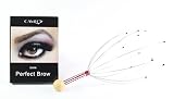 Cameo Cosmetics Perfect Brow- Dark & 1 Head Scalp Massager Brown Eyebrows Color Brush Stencils Tweezer Brush