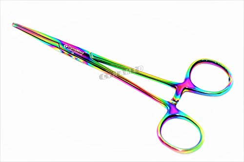 Premium 1 Each 5.5" Straight Hemostat Forceps Locking Clamps Stainless Steel Set-Multi Rainbow Color - Thumbnail 6