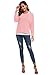 UGET Women's Sweater Casual Oversized Baggy Off-Shoulder Shirts Batwing Sleeve Pullover Shirts Tops Asia XXL Pink