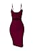 Doramode Sexy Spaghetti Strap V-Neck Cut Out Bandage Bodycon Clubwear Cute Midi Dress For Women,Burgundy Wine Red