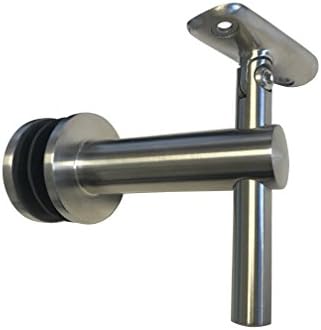 4 Piece Stainless Steel Glass Mount Handrail Bracket for 1 1/2" Round Tube, Satin Finish T316 Marine Grade
